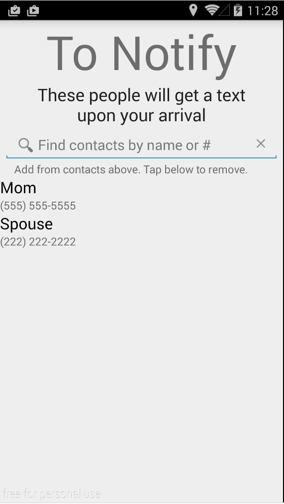 “Mom” and “Spouse” appear on the list below the text field